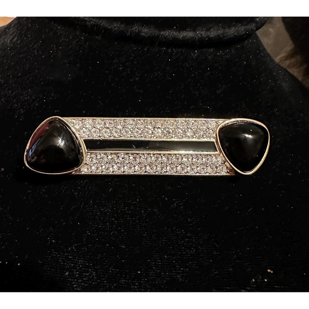 Daniel Swarovski Crystal & Black‎ Glass Brooch